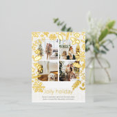 4フォトホリデーすてきノルディフラワークリスマス 箔シーズンポストカード (立ち正面)