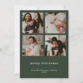 4フォトミニマリストメリークリスマスホリデーカード シーズンカード (正面)