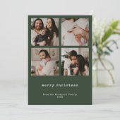4フォトミニマリストメリークリスマスホリデーカード シーズンカード (スタンド正面)