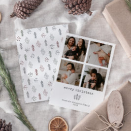 4フォトミニマリストメリークリスマスホリデーカード シーズンカード