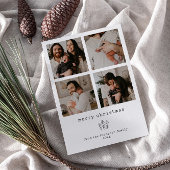 4フォトミニマリストメリークリスマスホリデーカード シーズンカード