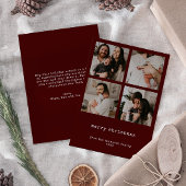 4フォトミニマリストメリークリスマスホリデーカード シーズンカード