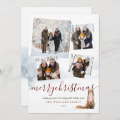 4フォトメリークリスマス冬のキツネ シーズンカード (正面/裏面)