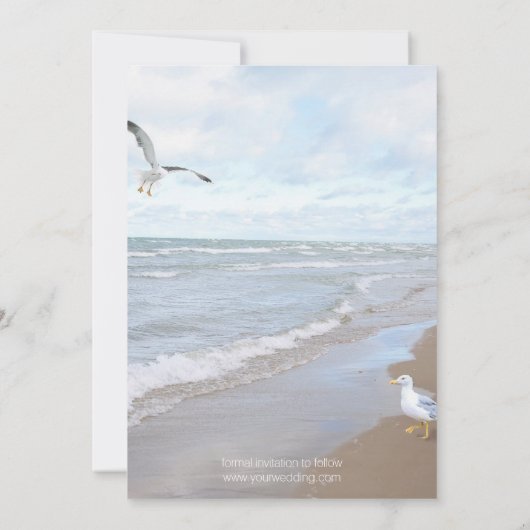 4フォトモダンコラージュタイポグラフィ日付の保存 招待状 (裏面)