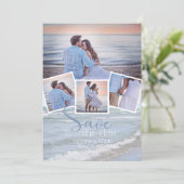 4フォトモダンコラージュタイポグラフィ日付の保存 招待状 (スタンド正面)