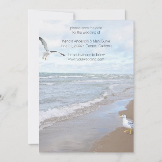 4フォトモダンコラージュタイポグラフィ日付の保存 招待状 (裏面)