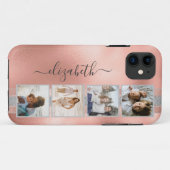 4フォトモダンコラージュバラ金ゴールド名 Case-Mate iPhoneケース (裏面(横))