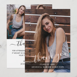 4フォトモダンシンプルミニマル卒業 サンキューカード