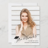 4フォトモダンシンプルミニマル卒業 サンキューカード (正面)