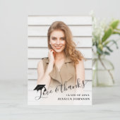 4フォトモダンシンプルミニマル卒業 サンキューカード (スタンド正面)