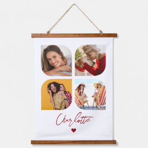 4フォトモダントレンディーシンプルのパーソナライズされた名前 吊り下げ型タペストリー