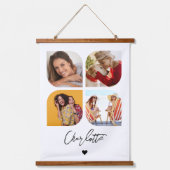 4フォトモダントレンディーシンプルのパーソナライズされた名前 吊り下げ型タペストリー (正面)