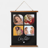 4フォトモダントレンディーシンプルのパーソナライズされた名前 吊り下げ型タペストリー (正面)