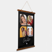 4フォトモダントレンディーシンプルのパーソナライズされた名前 吊り下げ型タペストリー (傾斜あり)