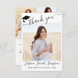 4フォトモダンミニシンプルマリスト卒業  サンキューカード