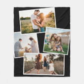 4フォトモダン写真カスタムコラージュ フリースブランケット (正面)
