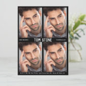 4フォトモデルアクターCompカードブラックテンプレート 招待状 (スタンド正面)