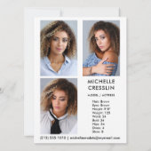 4フォトモデルアクターComp zedカード5.5x7.5 招待状 (裏面)