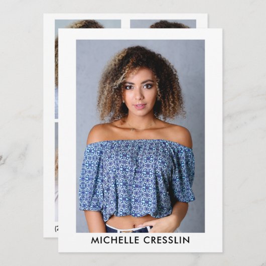 4フォトモデルアクターComp zedカード5.5x7.5 招待状 (正面/裏面)