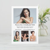 4フォトモデルActor 5x7 Comp/Zedカードテンプレート 招待状 (スタンド正面)