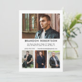 4フォトモデルActor 5x7 Comp/Zedカードテンプレート 招待状 (スタンド正面)