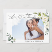 4フォトユーカエレガントリ白バラフローラ サンキューカード (正面)