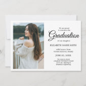 4フォト卒業コラージュシンプルのモダンスクリプト 招待状 (裏面)