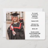 4フォト卒業コラージュ白黒スクリプト 案内状 (裏面)