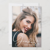 4フォト卒業コラージュ白黒スクリプト 案内状 (正面)