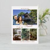 4フォト引っ越しました5 x 7フォイルプリント発表 箔招待状 (立ち正面)