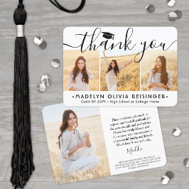 4フォト新しいアドレスモダンスクリプトの卒業 サンキューカード