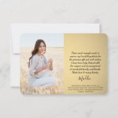 4フォト新しいアドレスモダンブラック&金ゴールド卒業 サンキューカード (裏面)