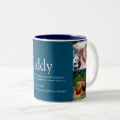 4フォト最高のパパ、Daddy、Father Definition Blue ツートーンマグカップ (正面右)