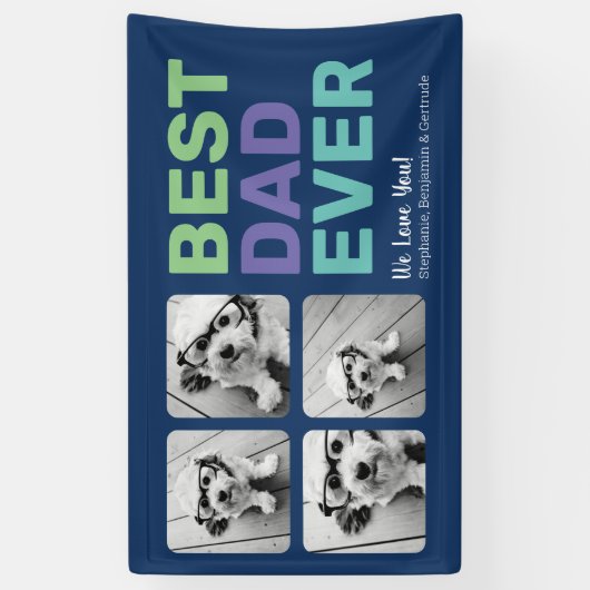 4フォト最高のパパEver – あいさつお洒落つ 横断幕 (縦)