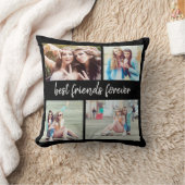 4フォト最高のフレンズフォーエバーブラック クッション (ブランケット)