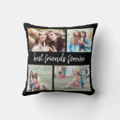 4フォト最高のフレンズフォーエバーブラック クッション (裏面)