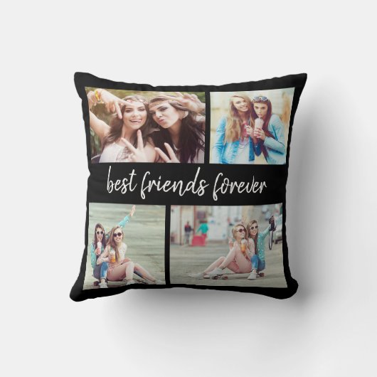4フォト最高のフレンズフォーエバーブラック クッション (裏面)