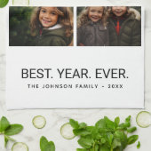 4フォト白黒ミニマル最高のリスト – 年間 キッチンタオル (折り畳み)