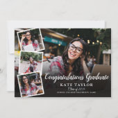 4フォト金ゴールドスクリプト卒業パーティー 招待状 (裏面)