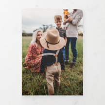 4フォト3折クリスマスカード水色