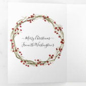 4フォト3折クリスマスカード水色 三つ折りクリスマスカード (内部最初)