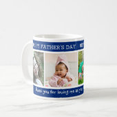 4フォト·ファザーズ·デイ·ブルー·ステップ·最高のパパ コーヒーマグカップ (正面左)