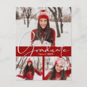 4フォト(鳥)ショウジョウコウカンチョウレッド卒業パーティー招待状 ポストカード (正面)