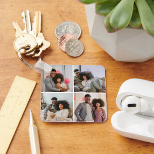 4フォトGPS座標キーチェパーソナライズされたーン キーホルダー