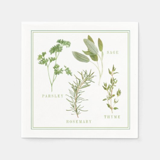 4フレッシュハーブスタンダードカクテル紙ナプキンス スタンダードカクテルナプキン (正面)