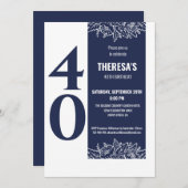 4フローラ40歳の誕生日パーティー 招待状 (正面/裏面)