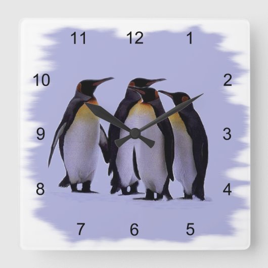 4ペンギンの壁時計 スクエア壁時計 (正面)