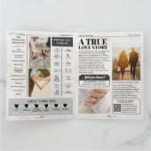 4ページの結婚式 プログラムユニーク結婚新聞 カード (内部)