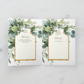 4ページ金ゴールドGREENERYイスラームNIKAH WALIMA 結婚's カード (内部)