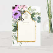 4ページNIKAH WALIMA招待状ピンクフローライスラーム カード (裏面)